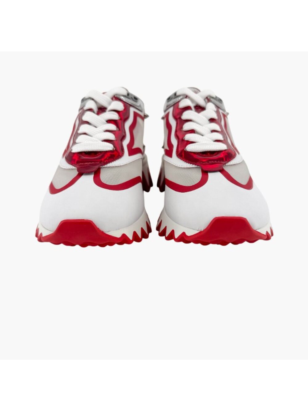 Christian Louboutin Sharkina White Mesh Red Sneakers Size 38 US 8 Women's 6968 - Picture 7 of 15